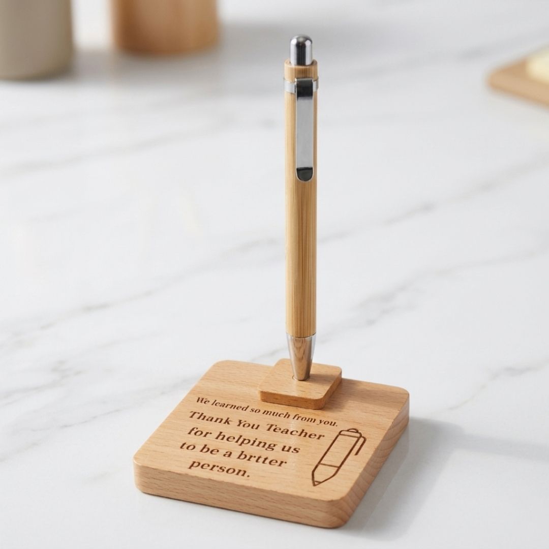 1779694002_Wooden Magnetic Pen Stand with Customized Engraving 3